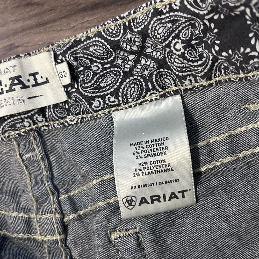 Ariat Real Denim Jeans Bootcut Flare Mid Rise Western Embroidered Women's 32R - Picture 5 of 9